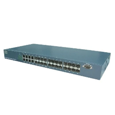 24 switsh ffibr cyfrif porthladd uchel Port Gigabit SFP